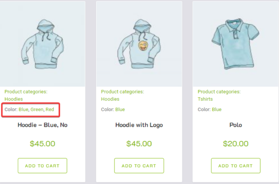 blue-variations-search Smart Variations displaying the searched for product variations.