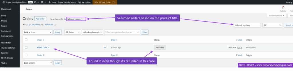 WooCommerce enhanced order search